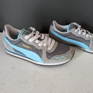 Women's Puma Fashion Sneakers, Gray & Turquoise, Size 7.5